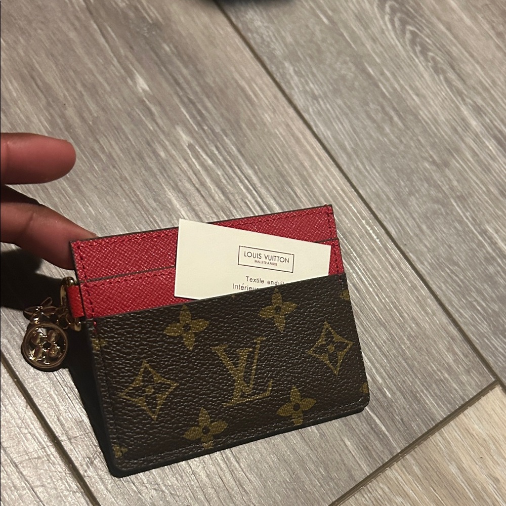 Louis Vuitton Red and Brown Monogram Card Holder